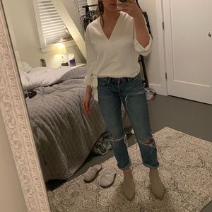 Madewell texture and thread wrap top